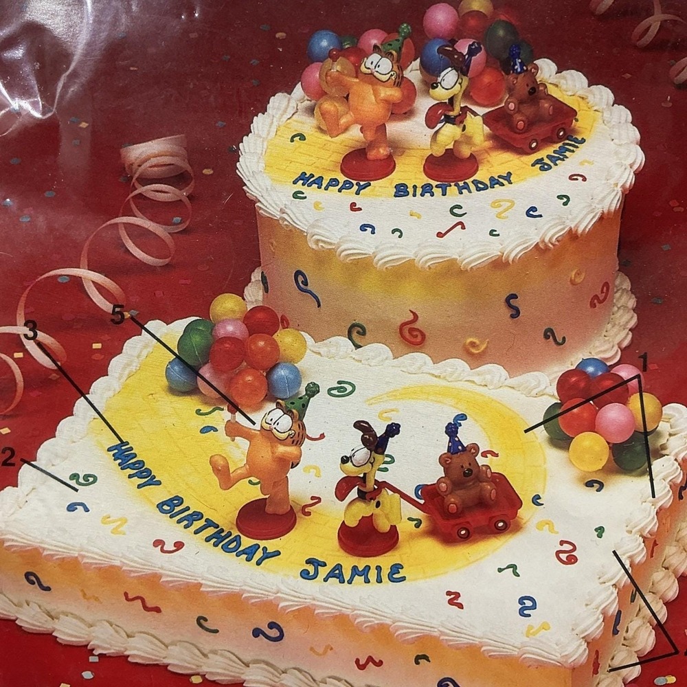 1993 Wilton Garfield Odie Pookie Cake Toppers Birthday Party Decoration Kit NEW